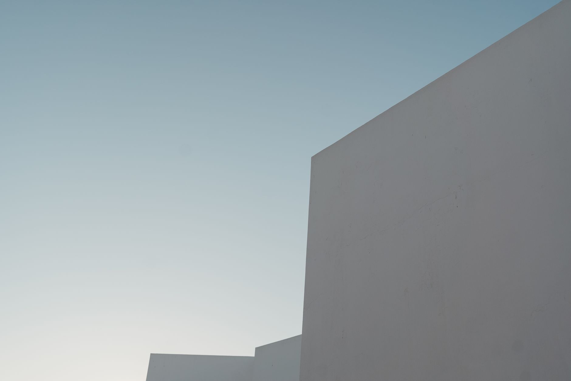 Clean facade of a modern building under a clear sky